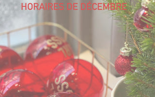 HORAIRES DE DECEMBRE